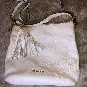 Michael Kors White Cross Body Tote